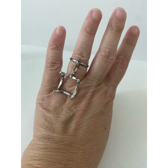 Funky Upcycled cuff ring size 7 - Picture 2 of 4